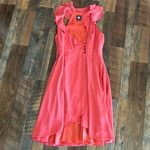 Coral, Racer back, ruffle shoulder Anthropology dress